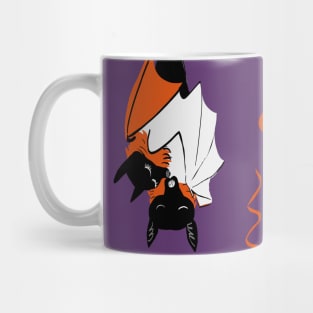 Bat Hugs for Halloween in orange Mug